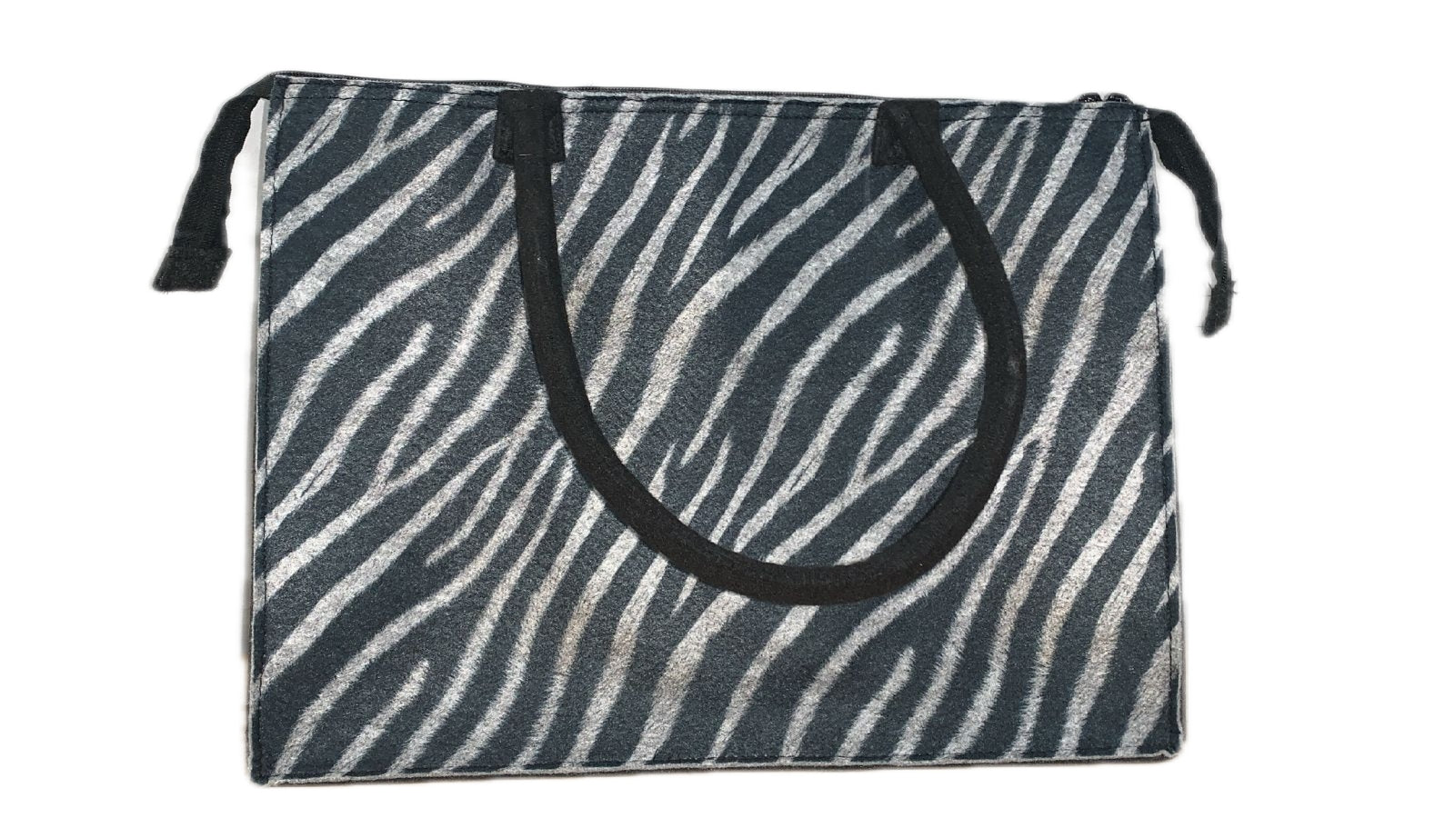 Zebra Print Eco-felt Tote Bag (with zip)
